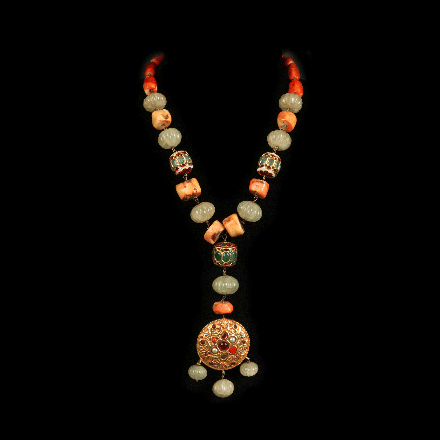 Tangerine Muskmelon Drop Necklace