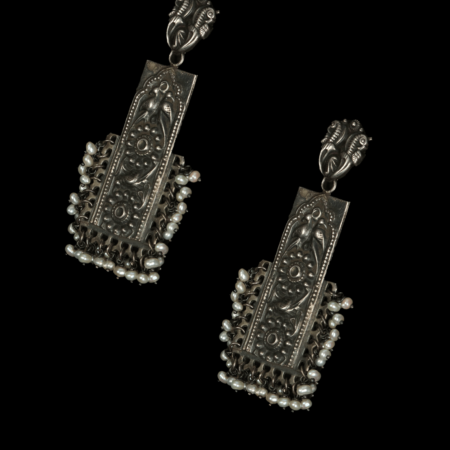 Oxidize Silver Earring