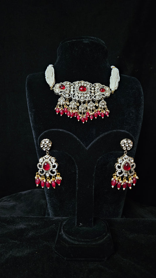 Ruby & Diamond ,pearl Necklace