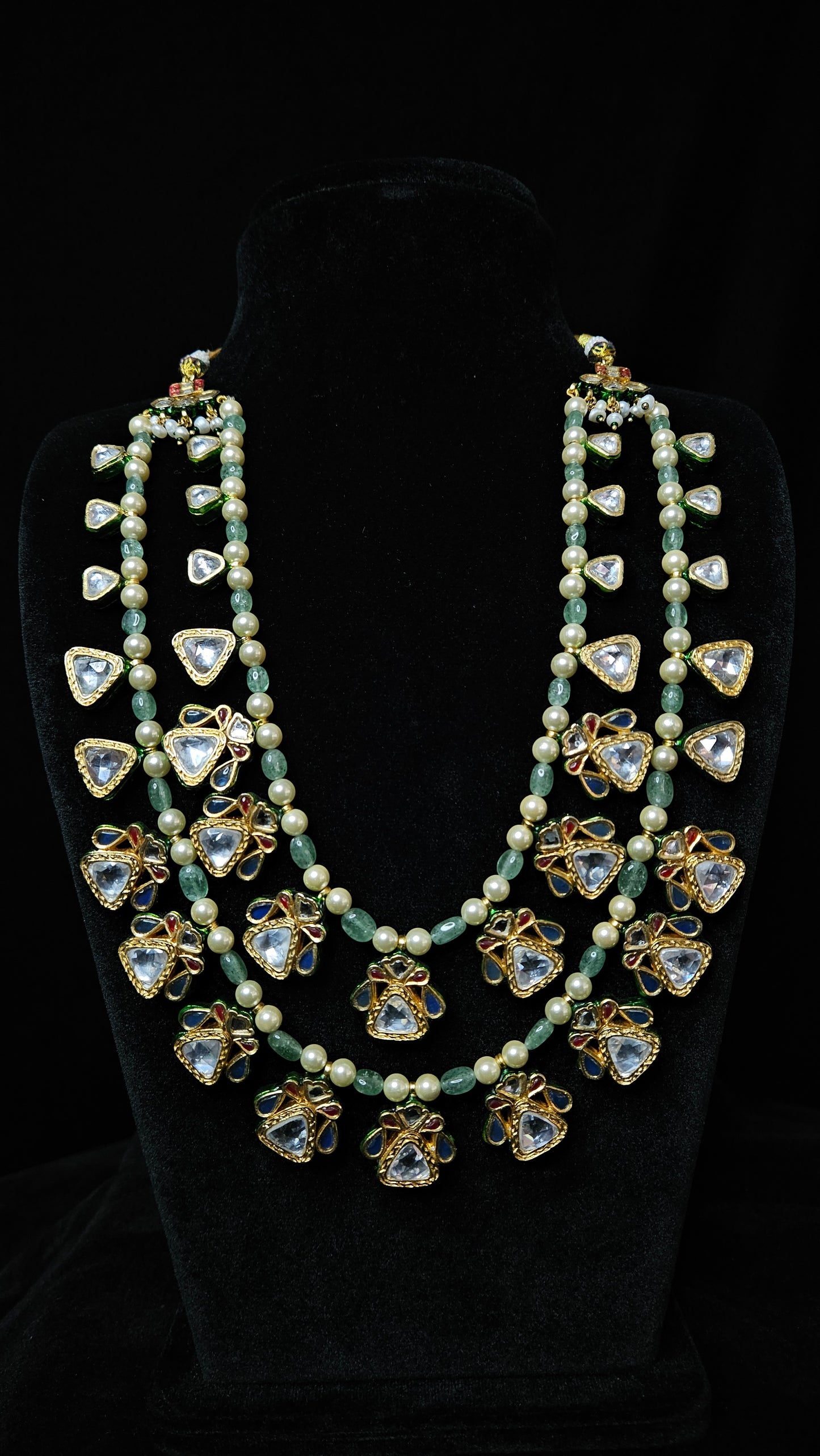 Big Polki with Pearl Set
