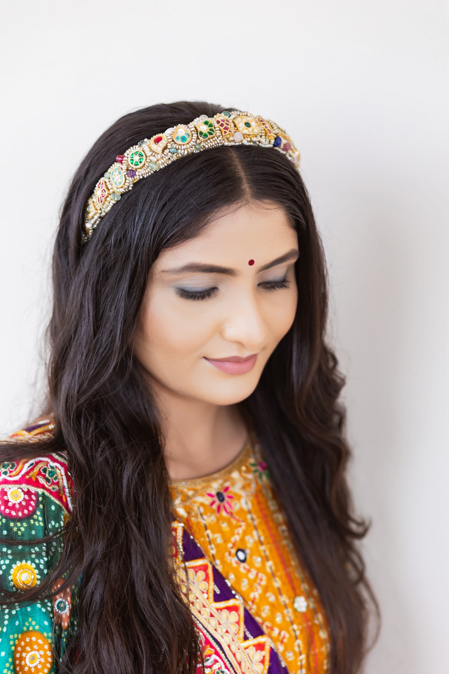 Silver Jadau Hair Band