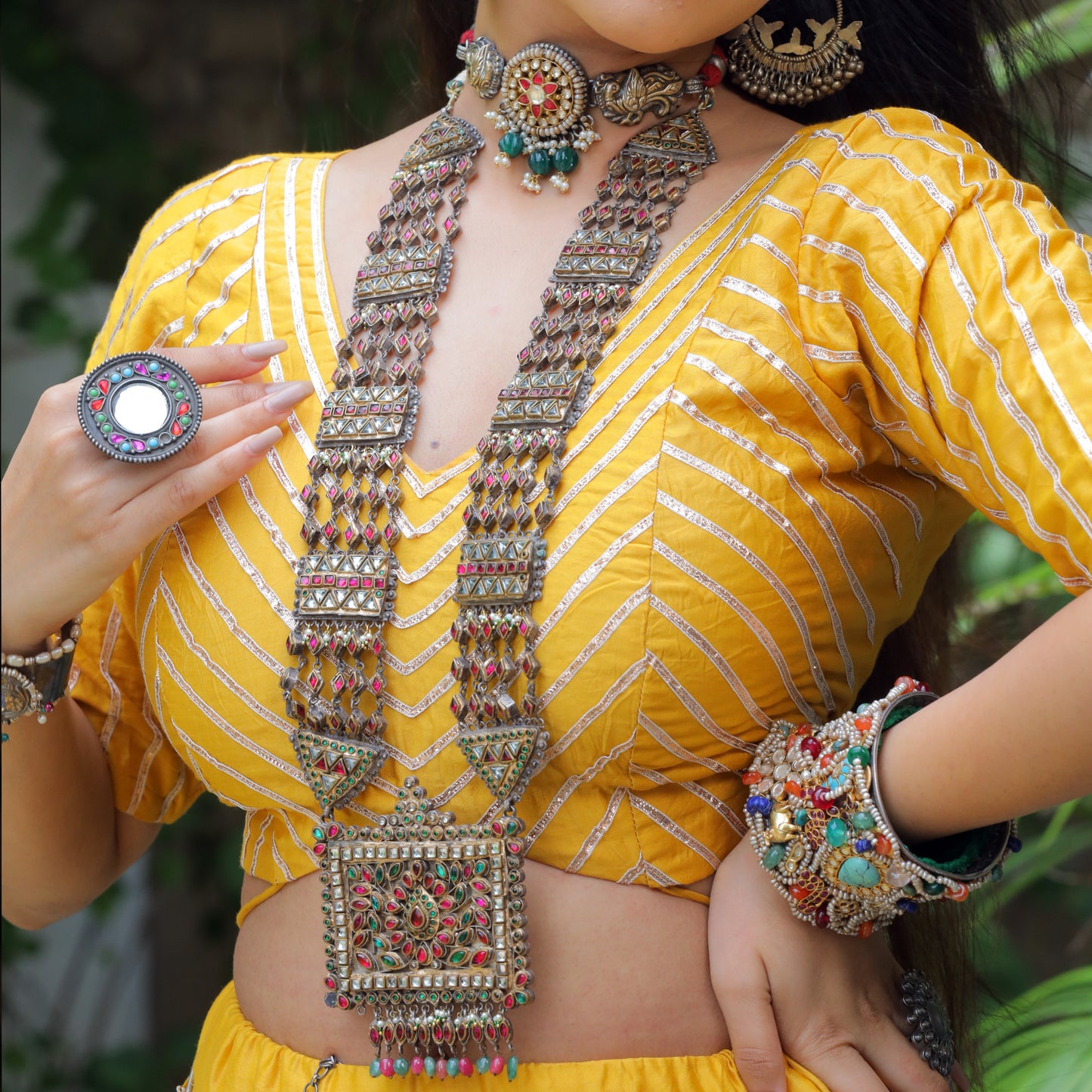 Antique Silver Long Necklace