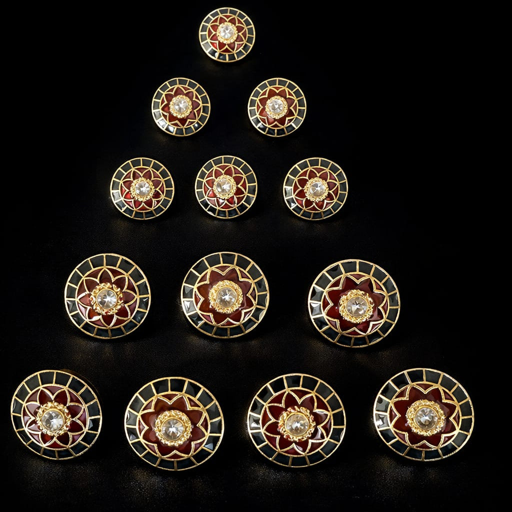 Kundan Bloom Luxury Buttons