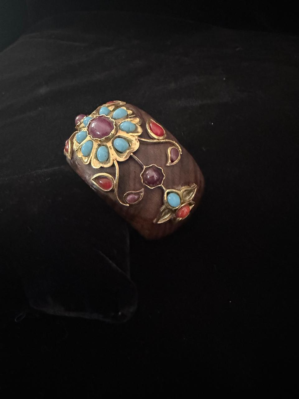 Navrang Flora Wooden Cuff.