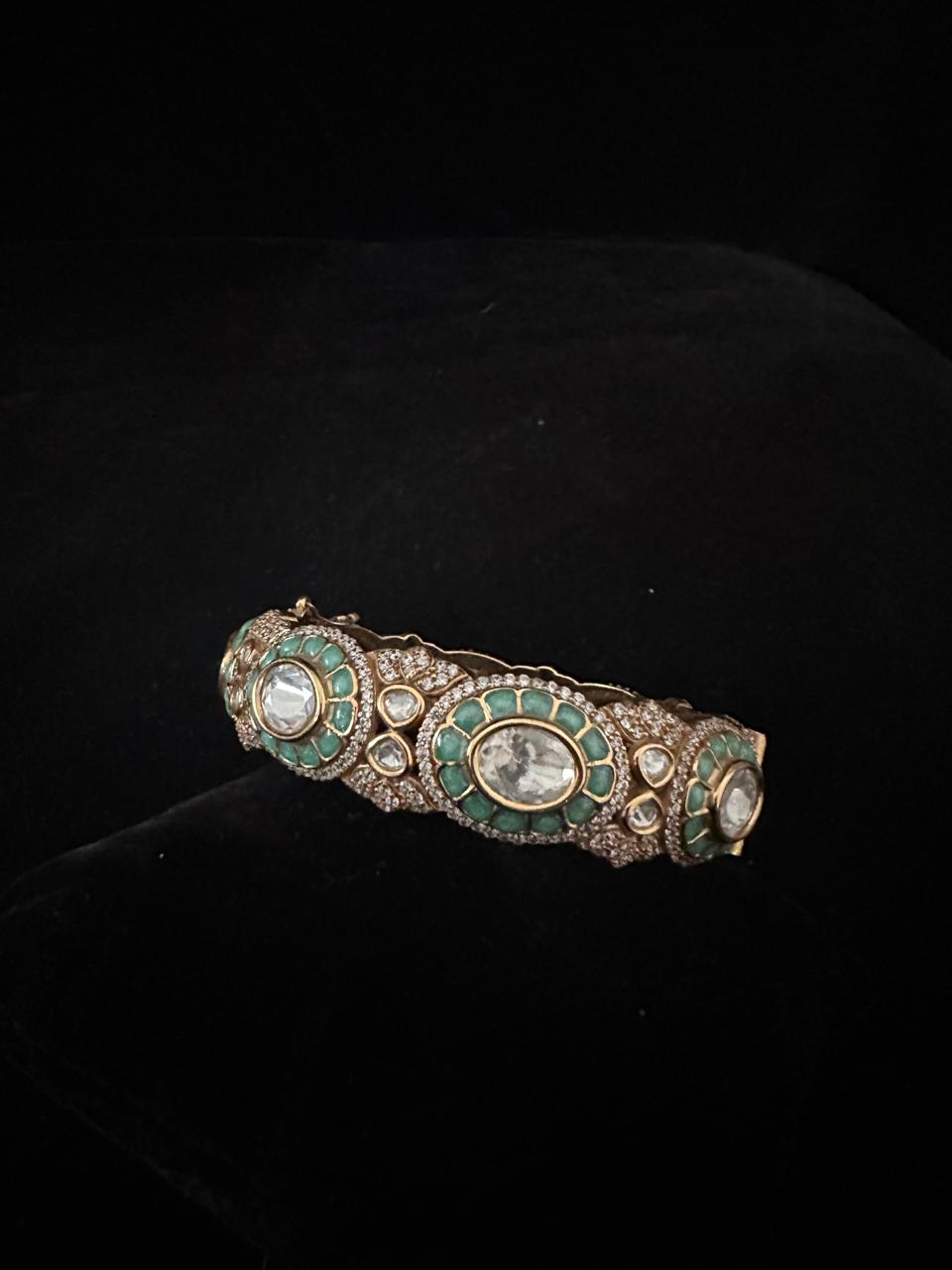 Emerald Polki Heritage Bangle.