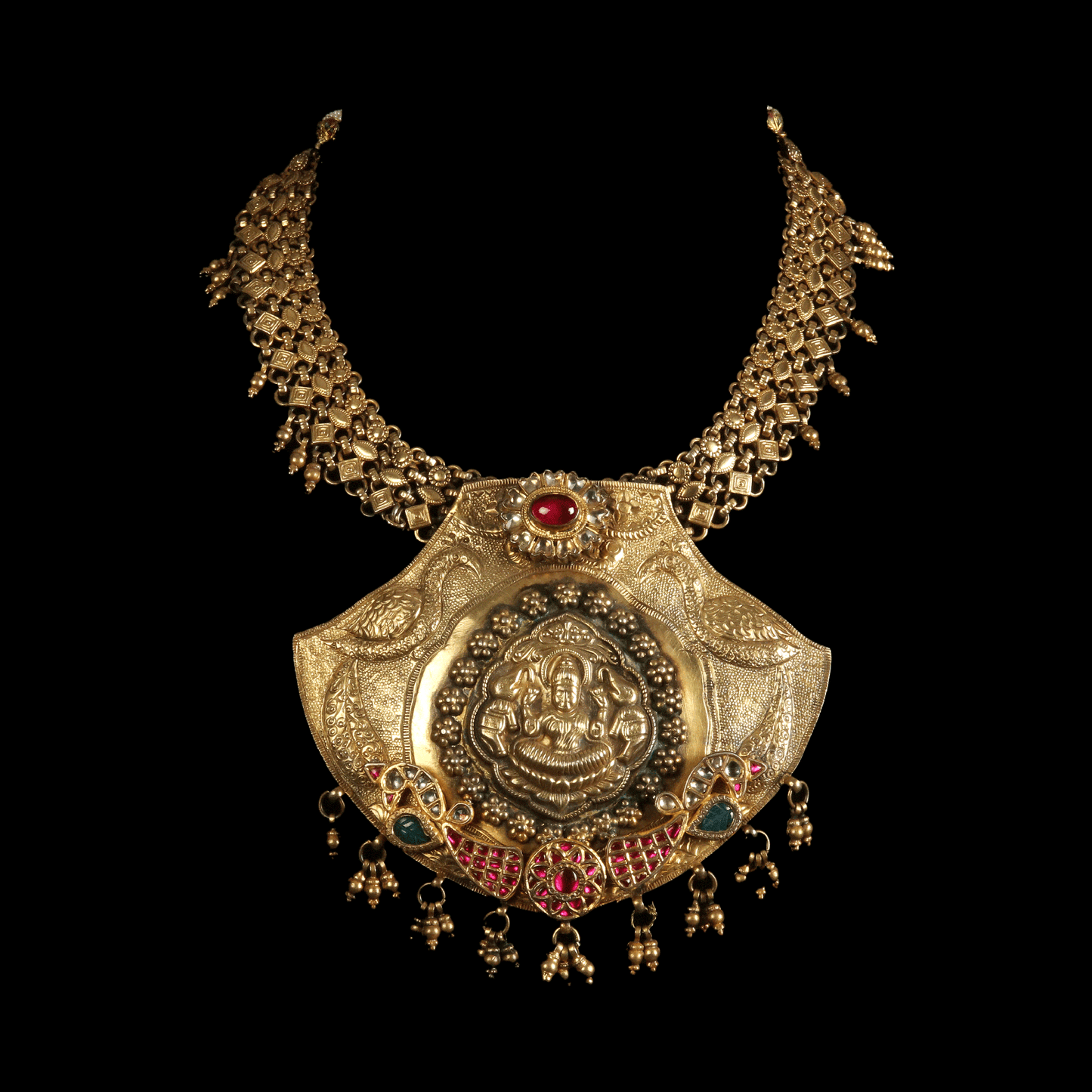 gold plated silver temple  necklace