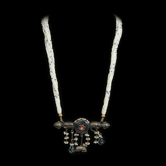Oxidize Silver Long Necklace