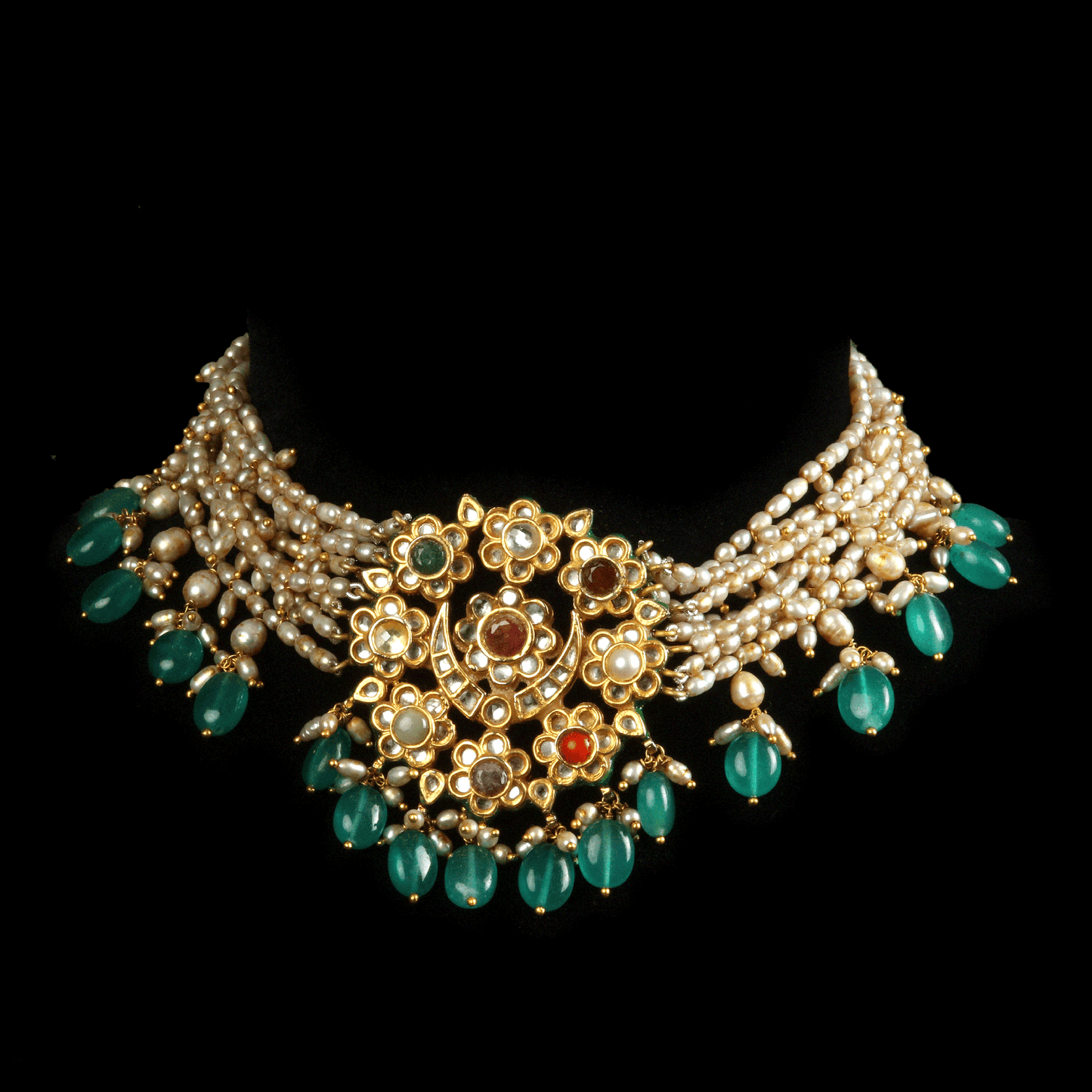 Navratna Silver Choker