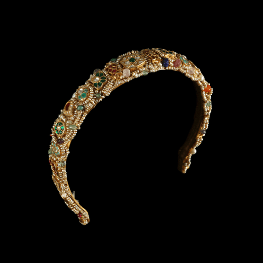 Silver Jadau  Hair Band