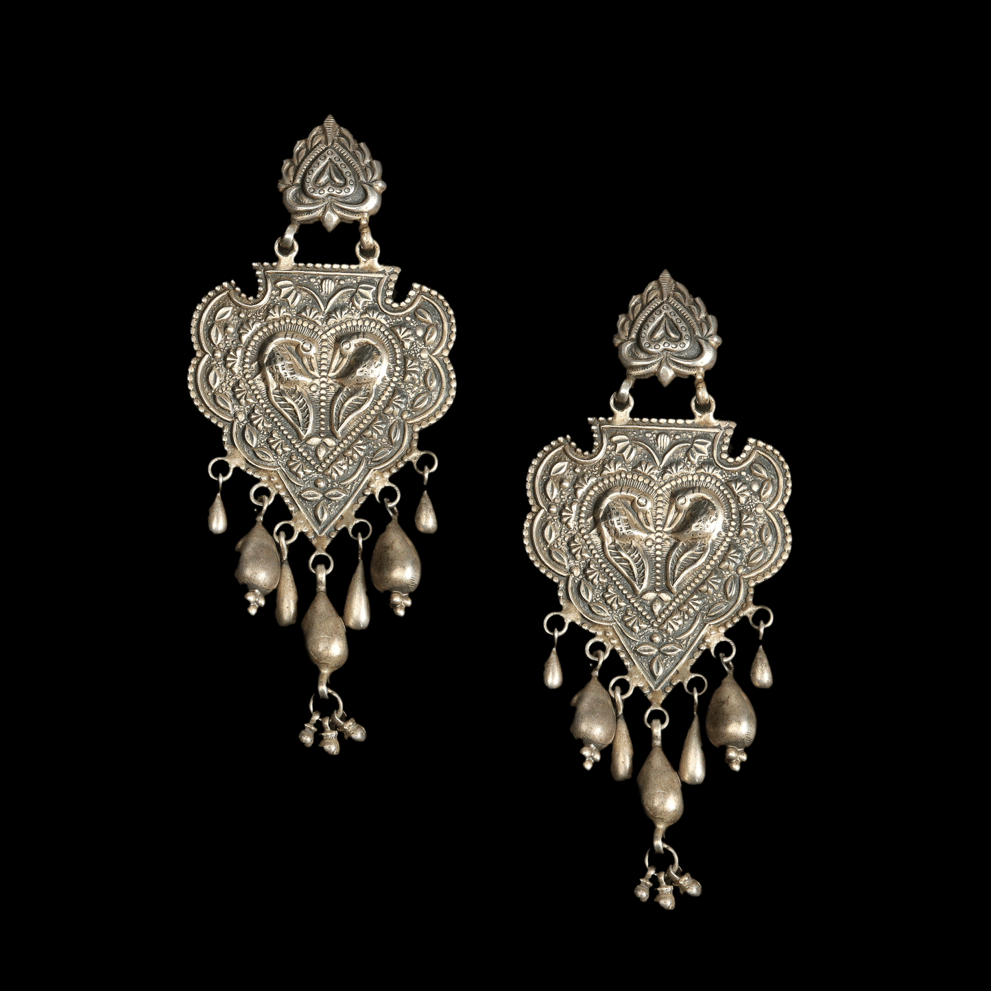 Oxidize Silver  Earring