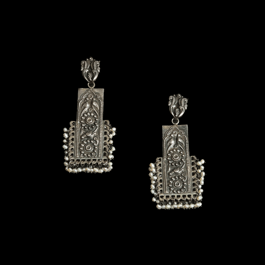 Oxidize Silver Earring