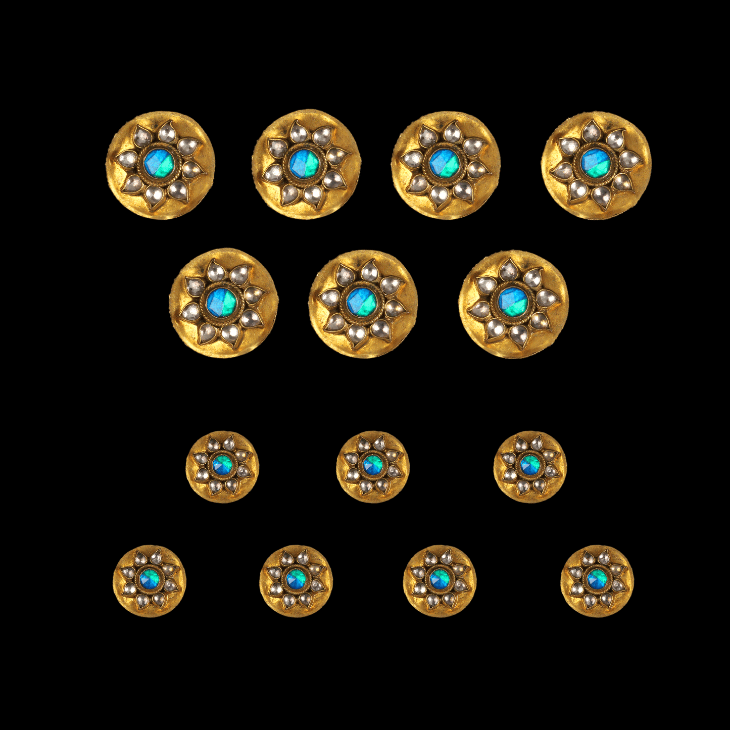 Silver Kurta Button