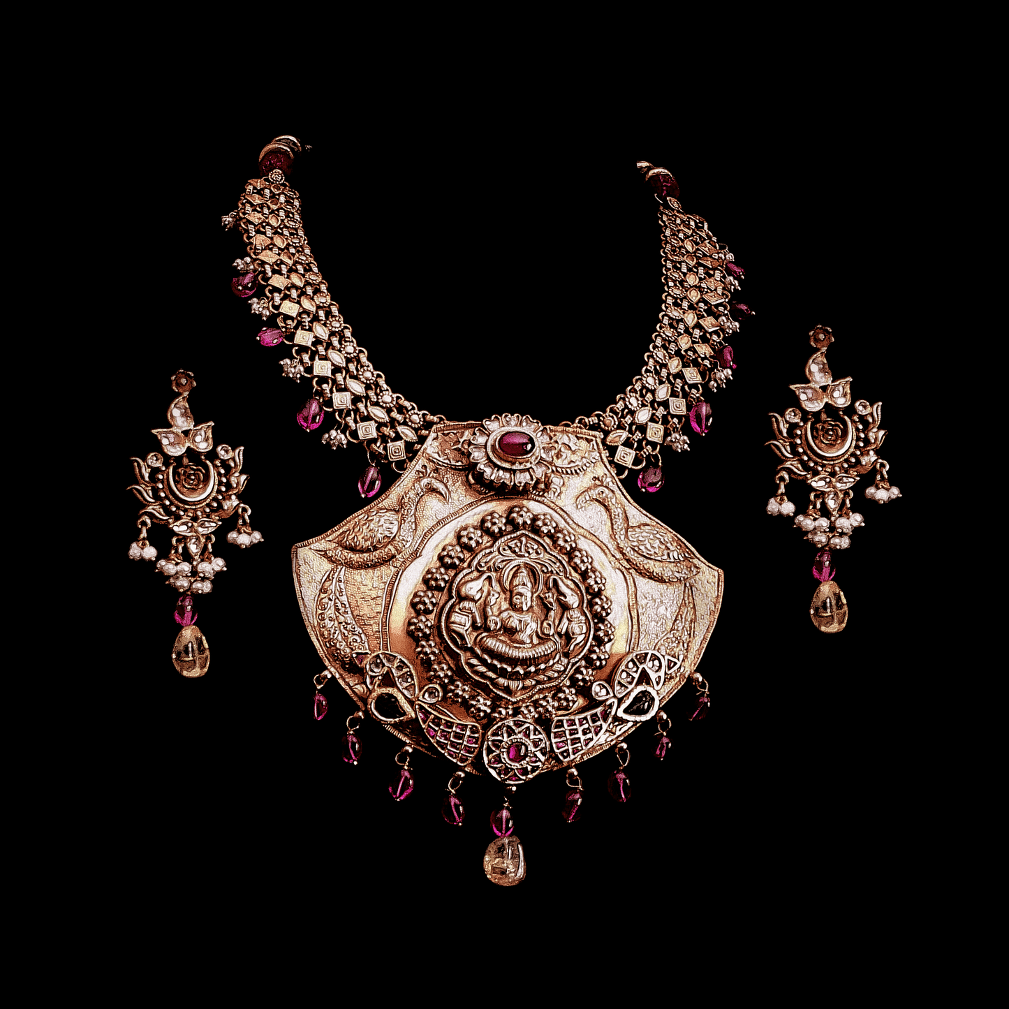 gold plated silver temple  necklace
