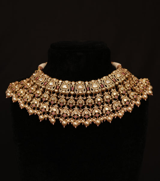 Royal Pearl Polki Choker Set