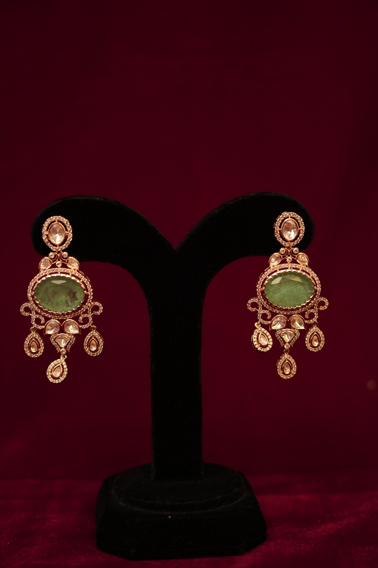 Stunning Emerald Polki Royale Set.