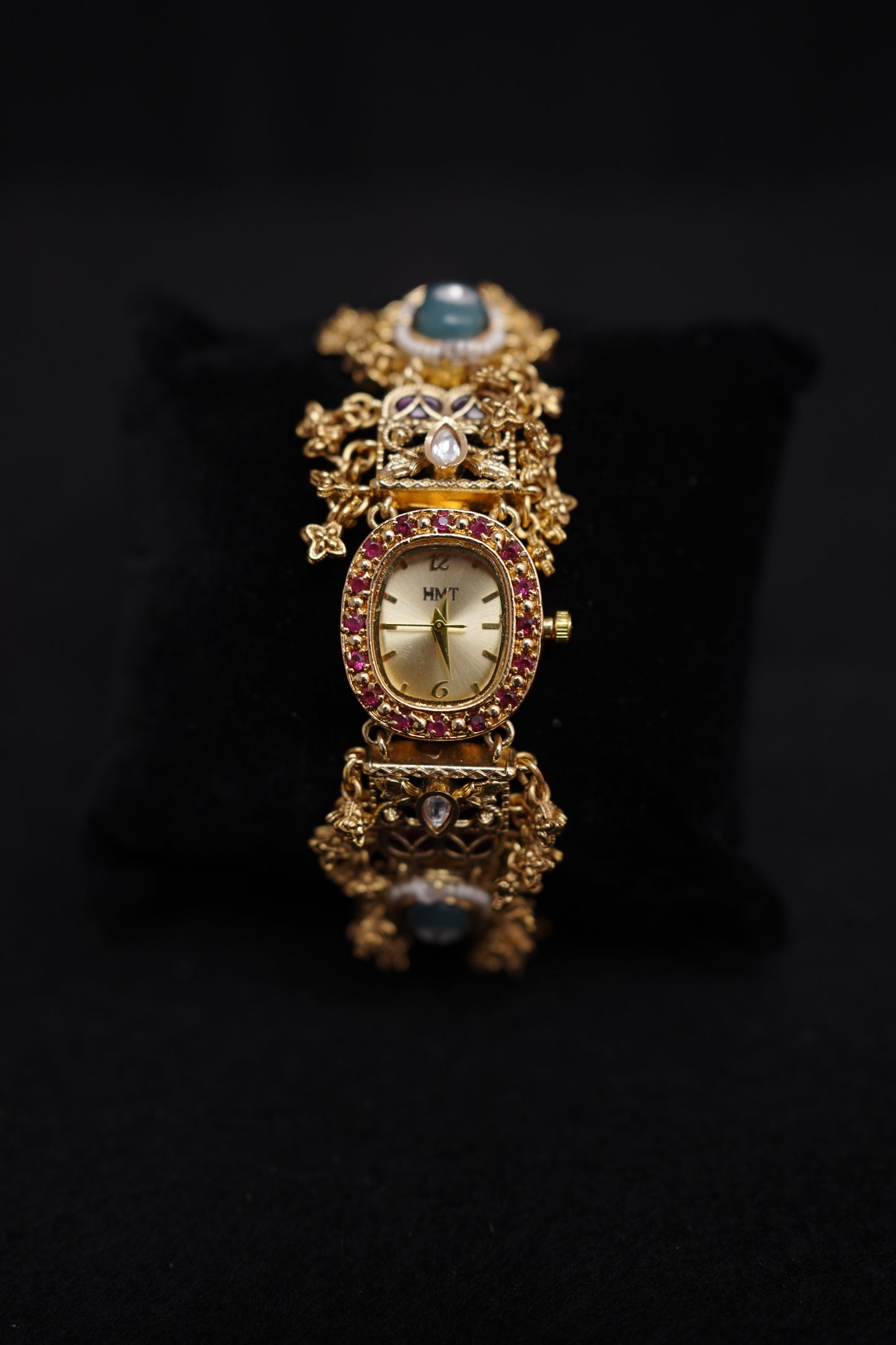 Rajwadi Kundan Timepiece Watch.