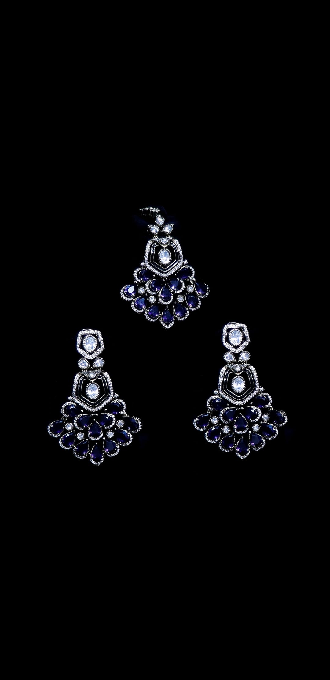 Imperial Blue Polki Set