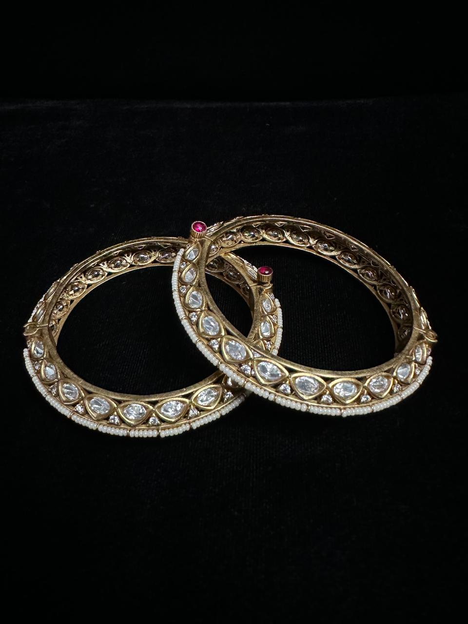 Kundan and Pearl Jadau Kada.