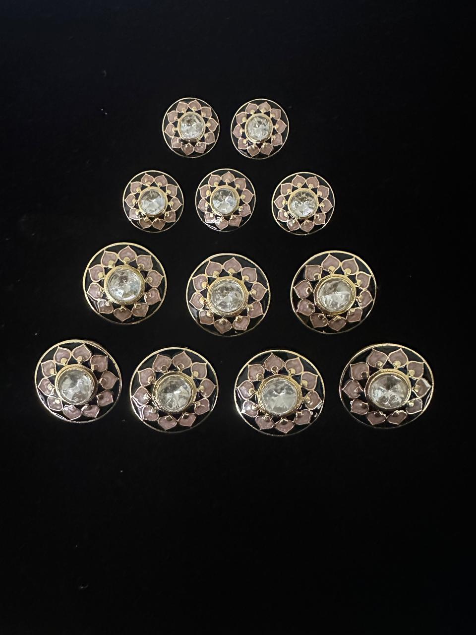 Kundan Meenakari buttons,