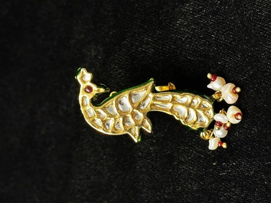 Mayura Kundan Pearl Ring.
