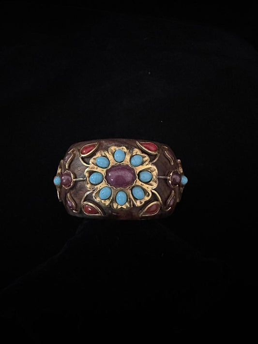 Navrang Flora Wooden Cuff.
