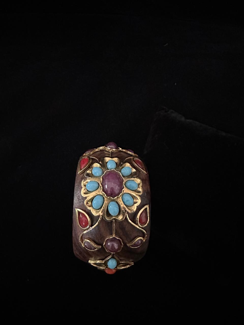 Navrang Flora Wooden Cuff.