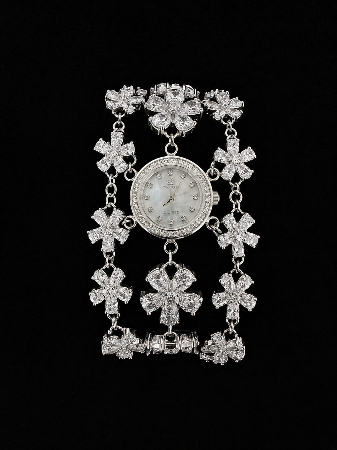 Floral Diamond Bracelet Watch.