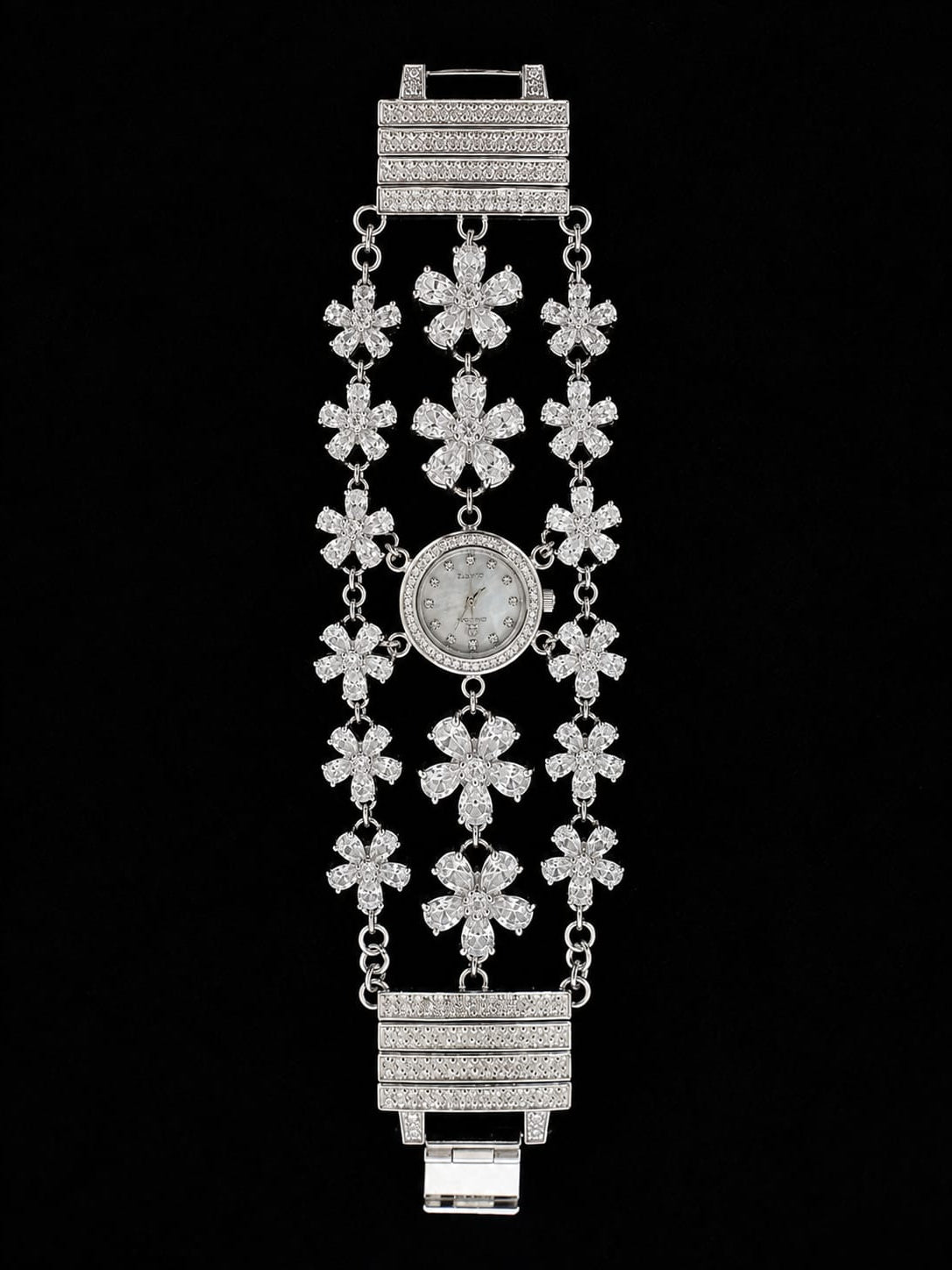 Floral Diamond Bracelet Watch.