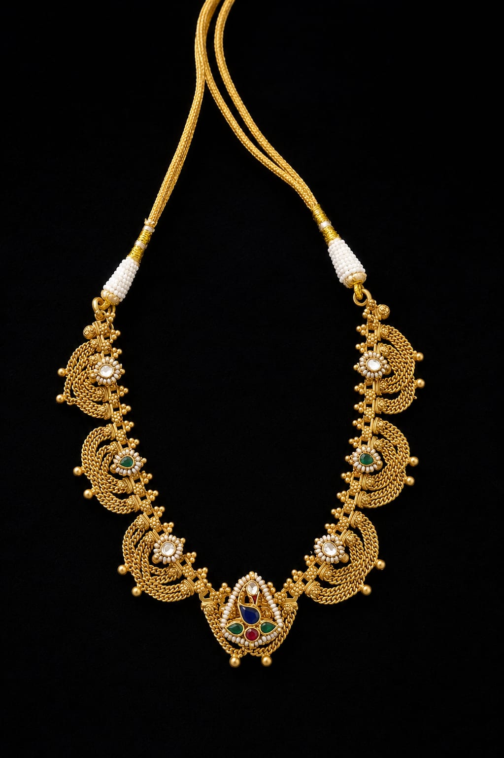 Heritage Navrang Silver Necklace.