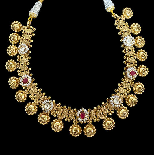 Rajwadi Kundan Ghungroo Haar.