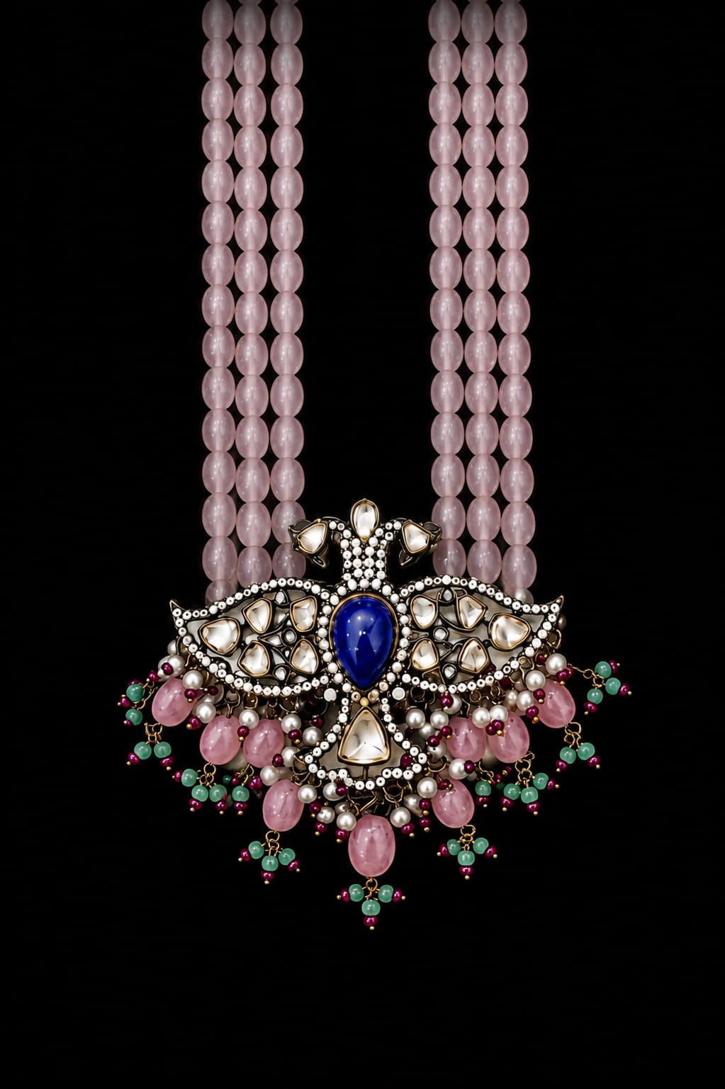 Royal Neelam Gulab Mala Set.
