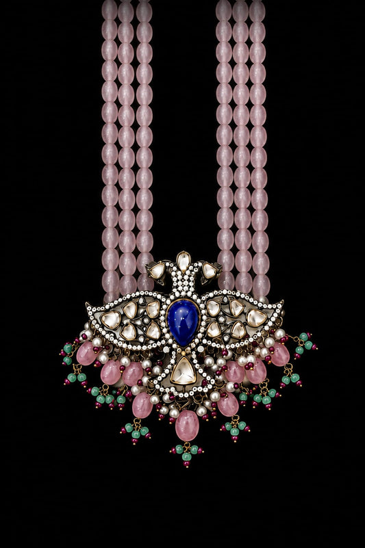 Royal Neelam Gulab Mala Set.