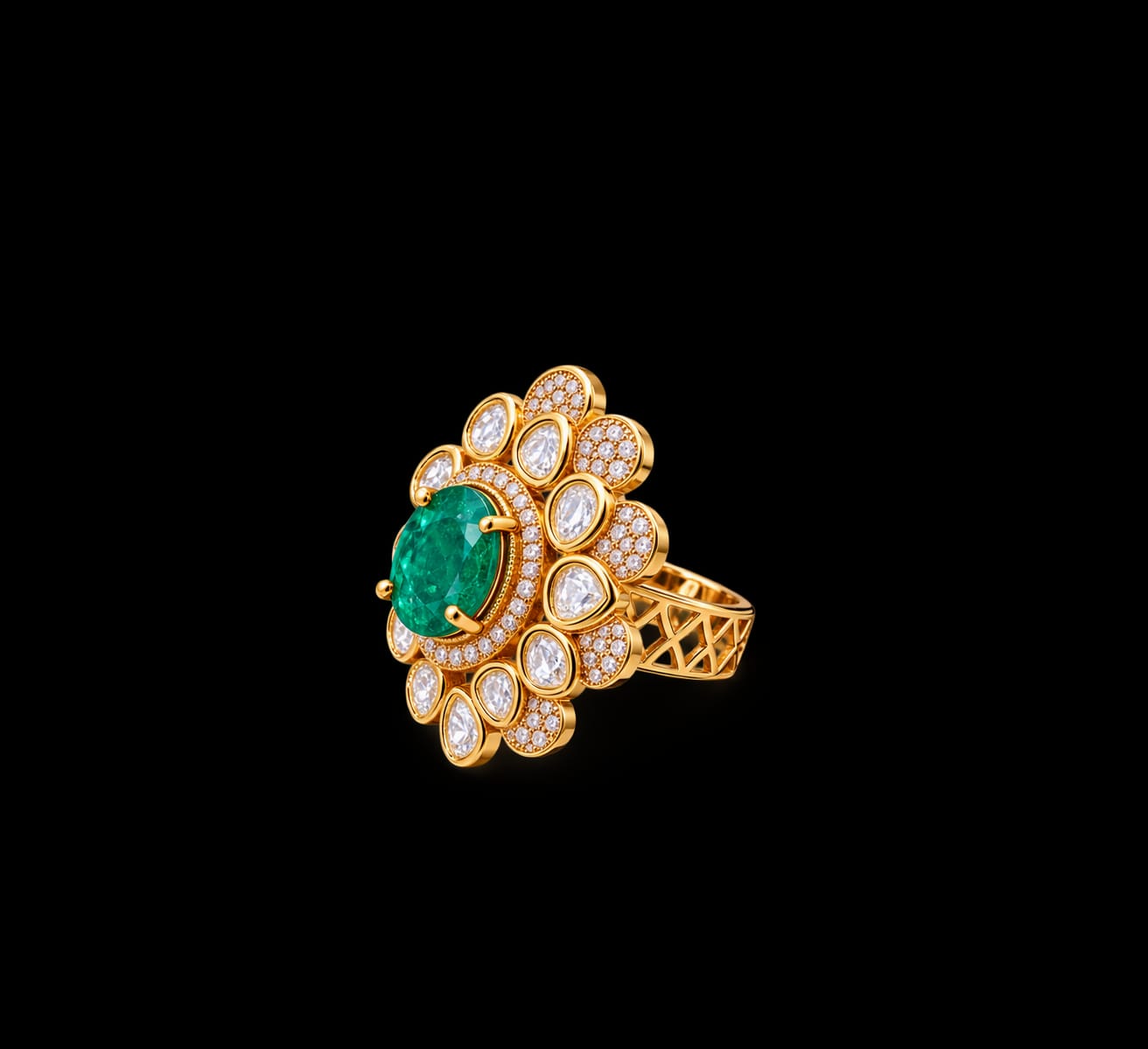Emerald Royal Floral Ring.