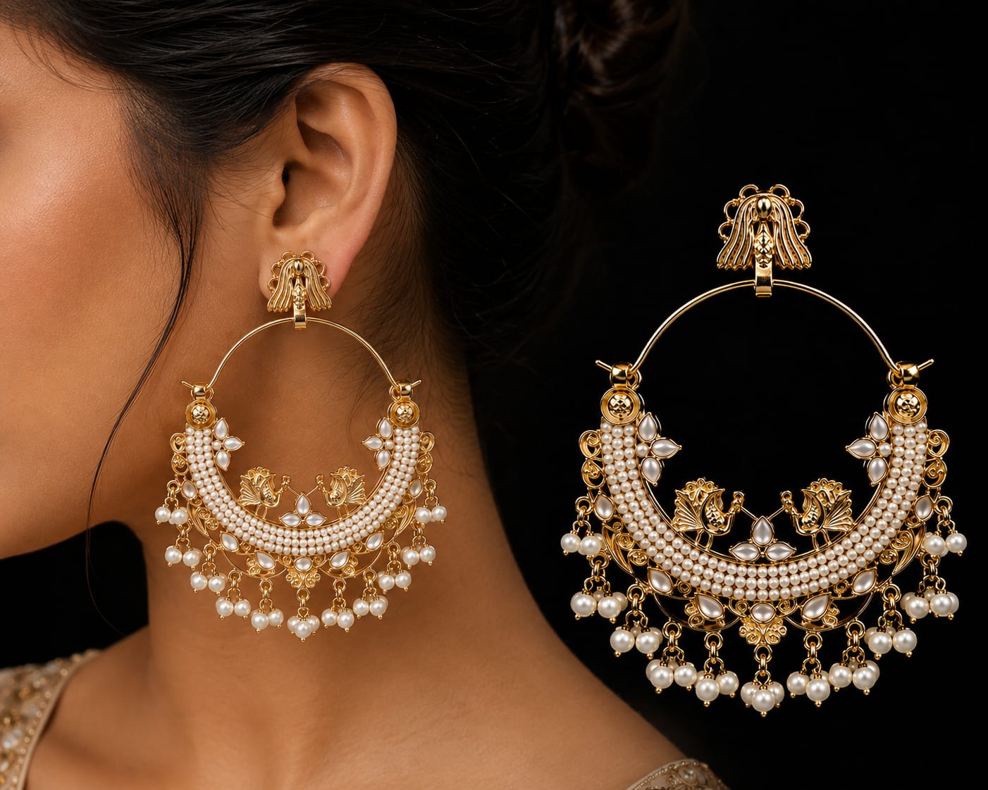 Royal Pearl Chandbali.