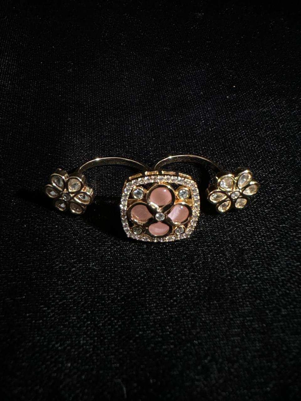 Elegant Pink & Green Kundan Necklace Set